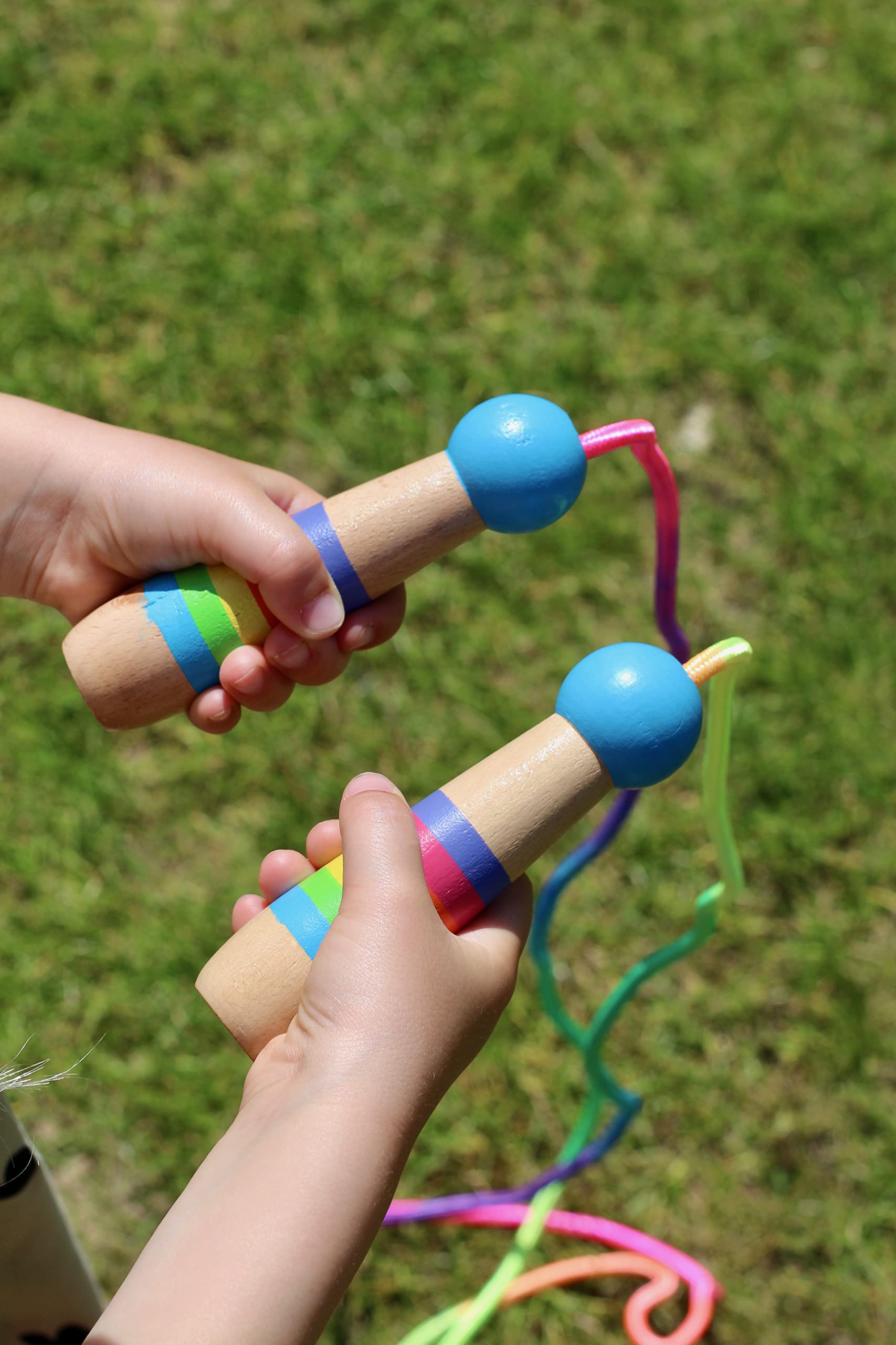 Corda Per Saltare Regolabile Bambini 2.6m - Cotone Con Manico In Legno, Per Ragazzi Dai 6 Anni - Foto 8