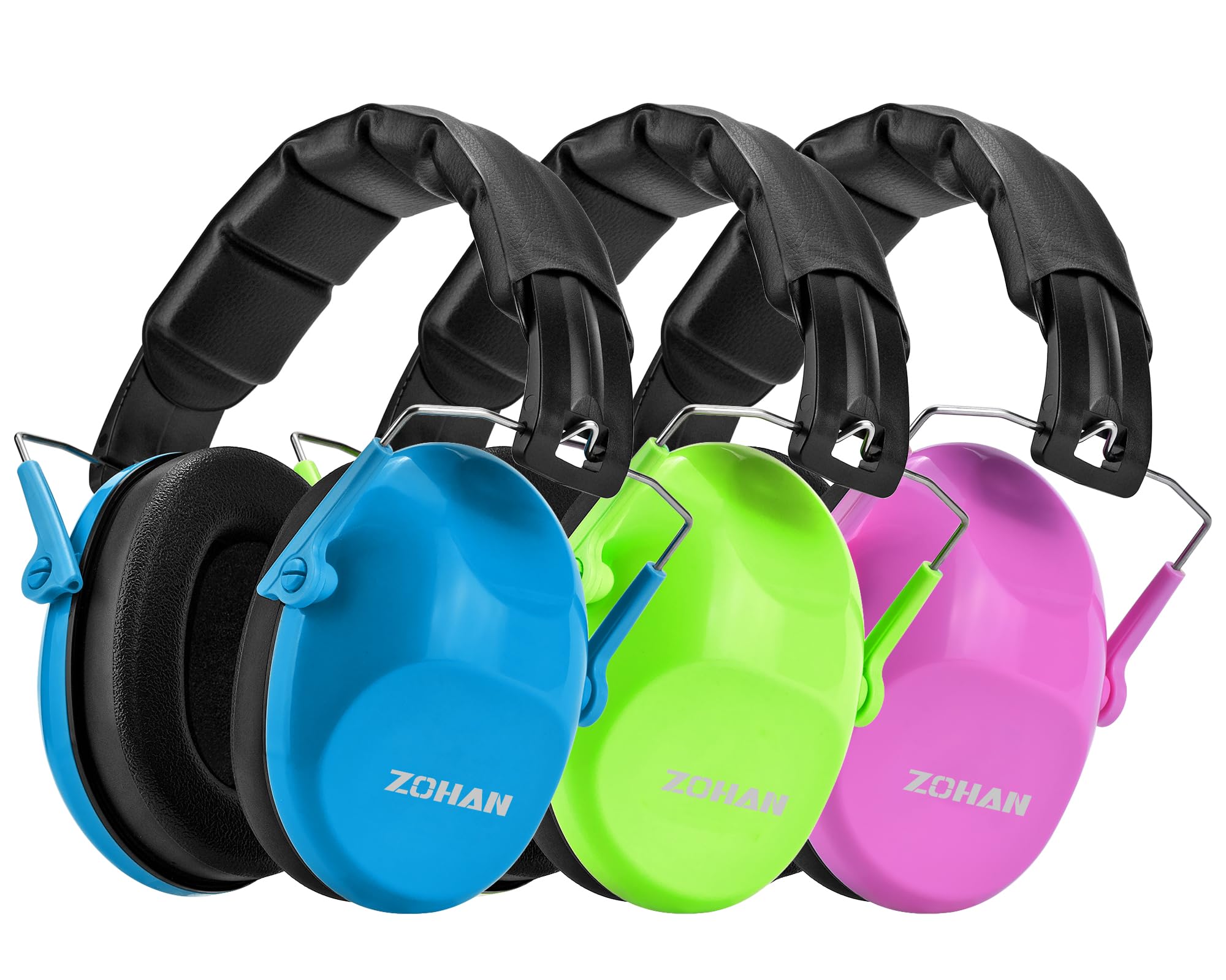 ZOHAN Kids Noise Cancelling Headphones - 25dB NRR Kids Ear Protection 3 Pack, Hearing Protection Safety Ear Muffs for School Monster Truck Fireworks Travel Studying Concerts Events