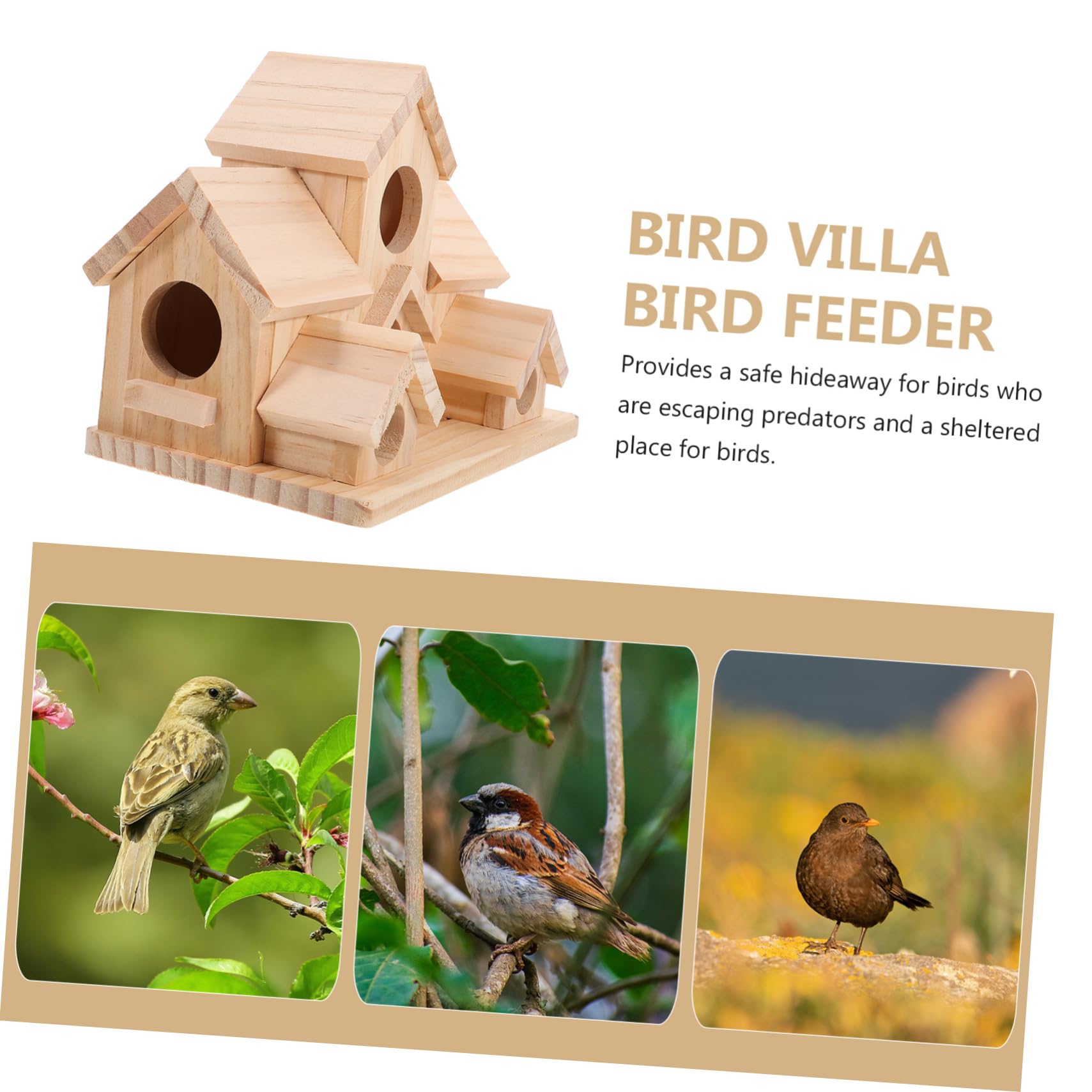 Generico Casetta per Colibrì in Legno per Esterni Nido per Uccelli Spazio per Fringuelli Casetta Decorativa per Uccelli da Giardino