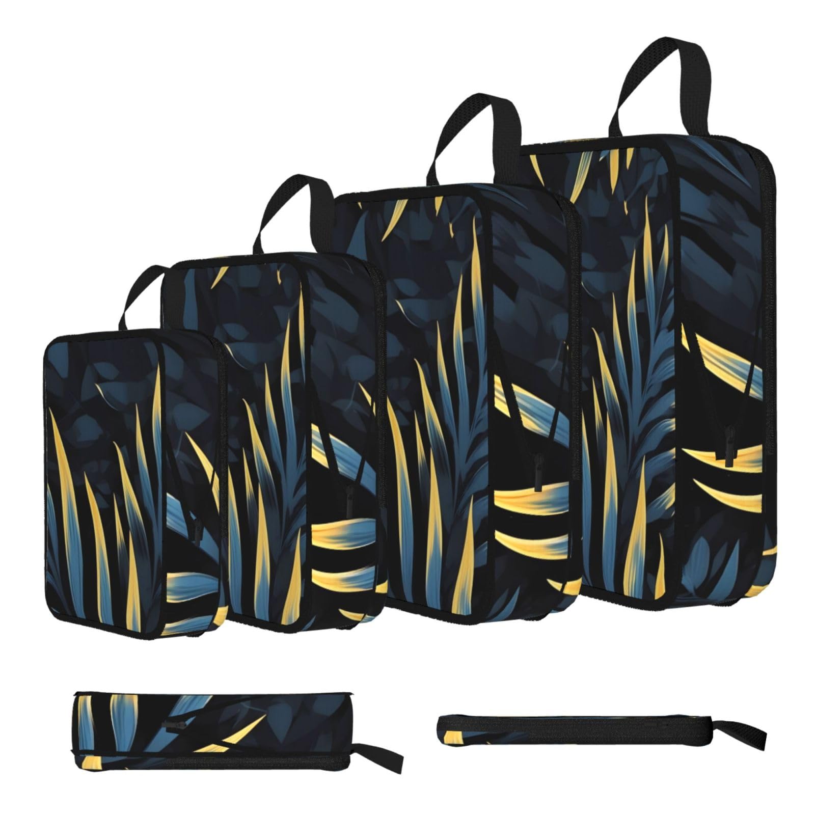 Sxzvvbn Black Leaves In The Dark Compression Packing Cubes 4 Piece Set