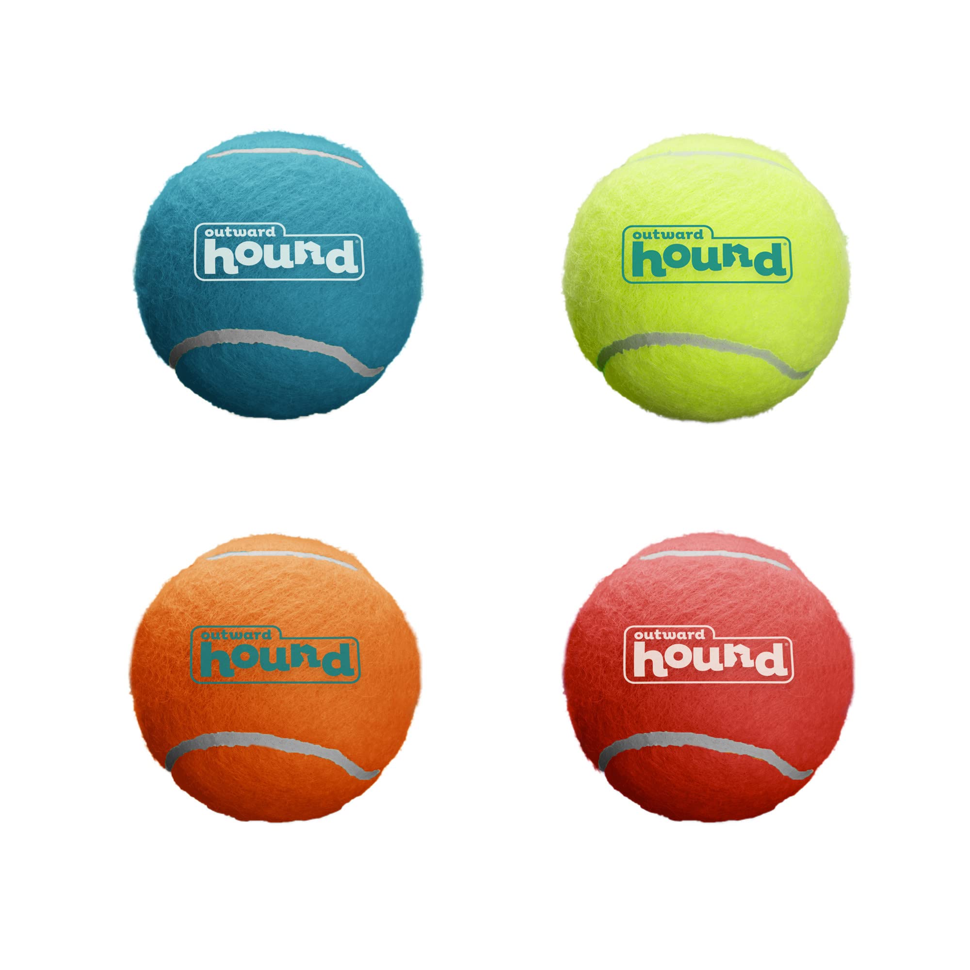 Outward Hound Squeaker Ballz - Pelota de tenis para perros - Pequeño - Pack de 4