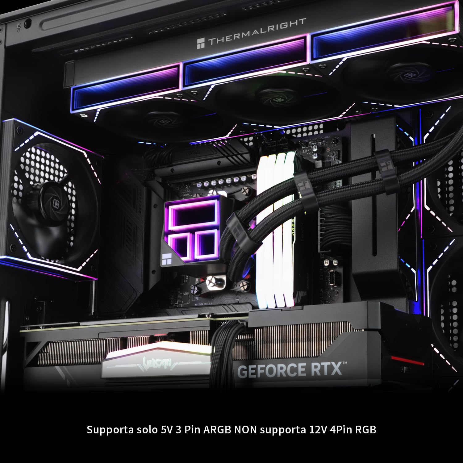 TR Frozen Infinity 360 NERO CPU Aio Cooler,Ventilatori TL-M12 x 3 PWM,Raffreddatore d'acqua per processore di computer, ARGB Infinity Mirror,360 CPU Liquid Cooling: LGA1851/1700/1150/1151/1200/2011