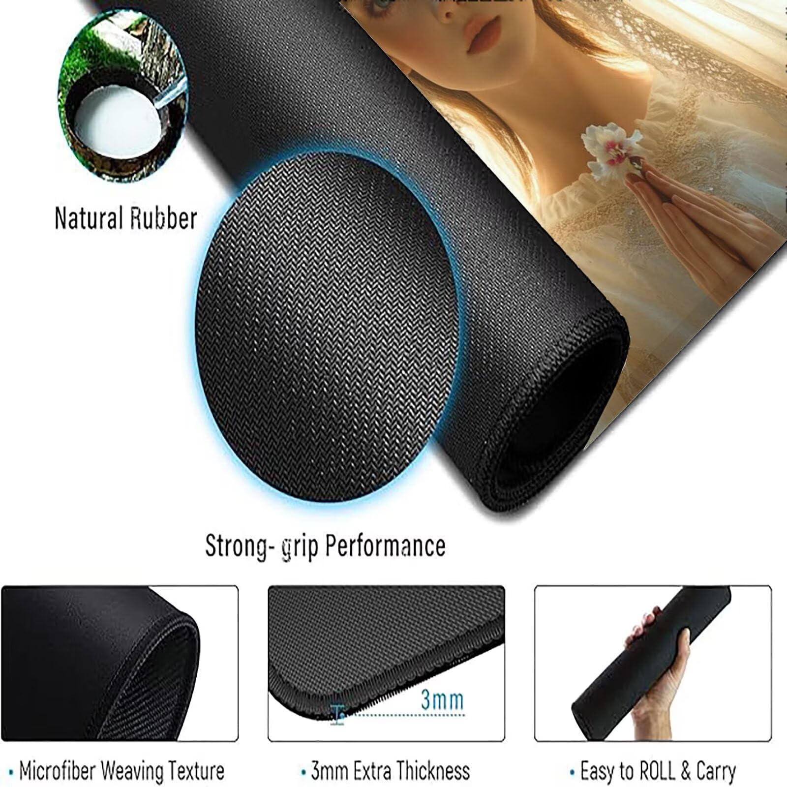 Podkładka pod mysz XXL 1600 x 800 mm beżowa podkładka pod mysz dla kobiet mata podkładka pod mysz do gier antypoślizgowa gumowa podstawa zszyte krawędzie akcesoria biurowe do gier do biura i komputera