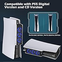 Vista 5 de Cooling Fan for PS5 Accessories, Upgraded Auto Temperature Control for PS5 Cooling Fan with 3 Blue LED Light, USB 3.0 Hubs, Efficient for PS5 Cooler