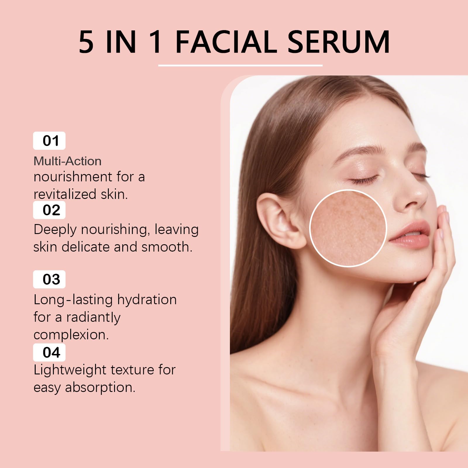 Siero viso anti-età 5 in 1, siero rassodante antirughe per migliorare l'elasticità della pelle, ridurre linee sottili e rughe, schiarire le macchie scure e idratare la pelle spenta (9PCS)