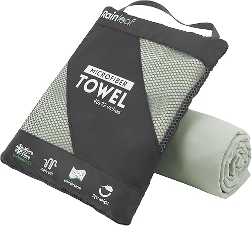 Vista 118 de Rainleaf - Toalla de microfibra perfecta para viajes, gimnasio y campamento, secado rápido, superabsorbente, ultracompacta, ligera y adecuada
