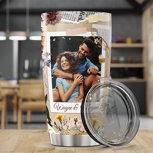 Miniatura 21 de CUBICER Vasos de café personalizados con tapa, fotos personalizadas, taza de acero inoxidable, citas con nombre personalizado, tazas aisladas