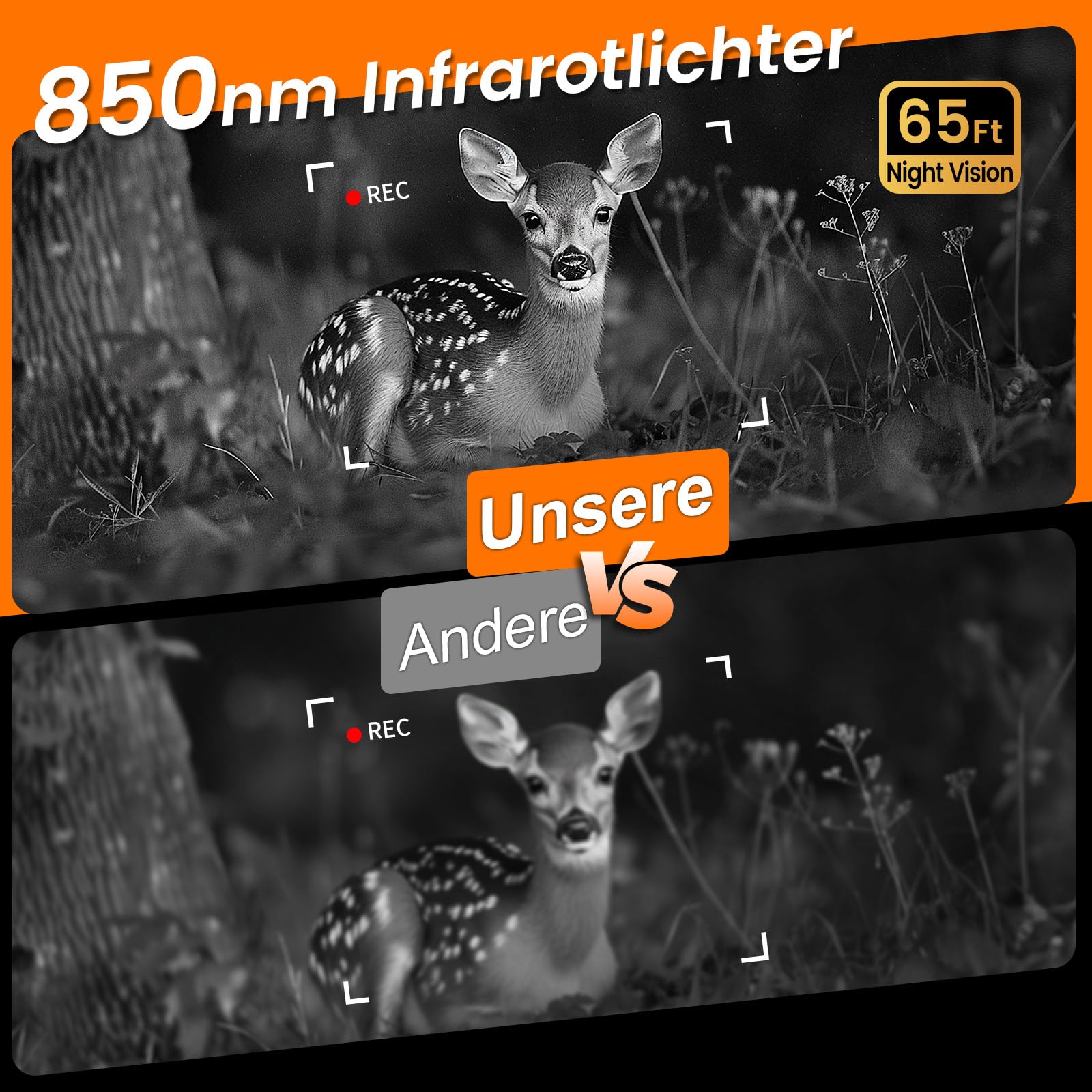 XTU Wildkamera 4K WLAN mit Handyübertragung, Bewegungsmelder Nachtsicht, IP66 Wasserdicht, 3 Stromversorgungsoptionen, 0,2s Auslösen