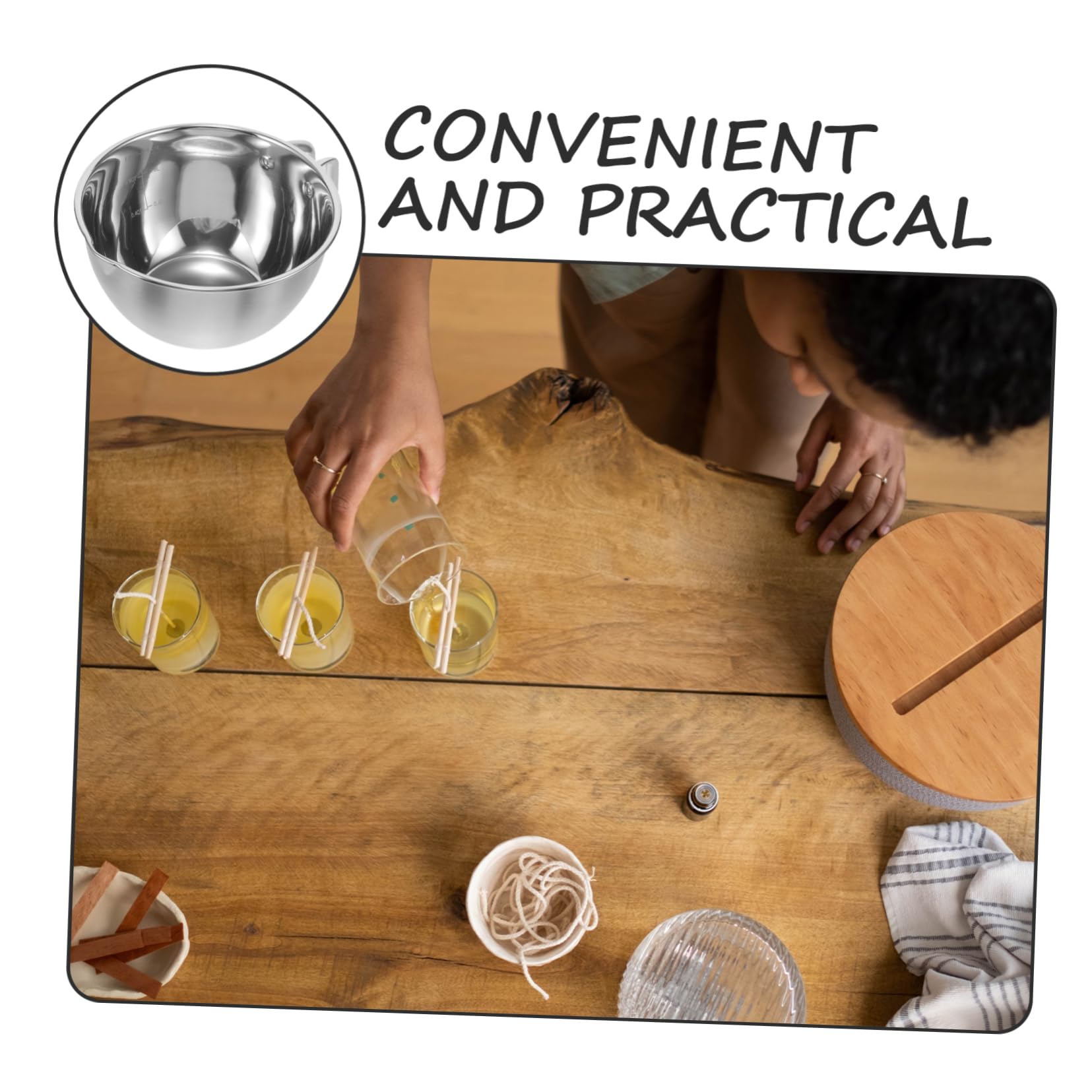 FRCOLOR Wax Melting Pot Melting Chocolate Pot Boiler Stainless Steel Melting Pot Butter Melting Bowl Convenient Melting Bowl Kitchen Essentials Chocolate Melter Pot Kitchen Gadget