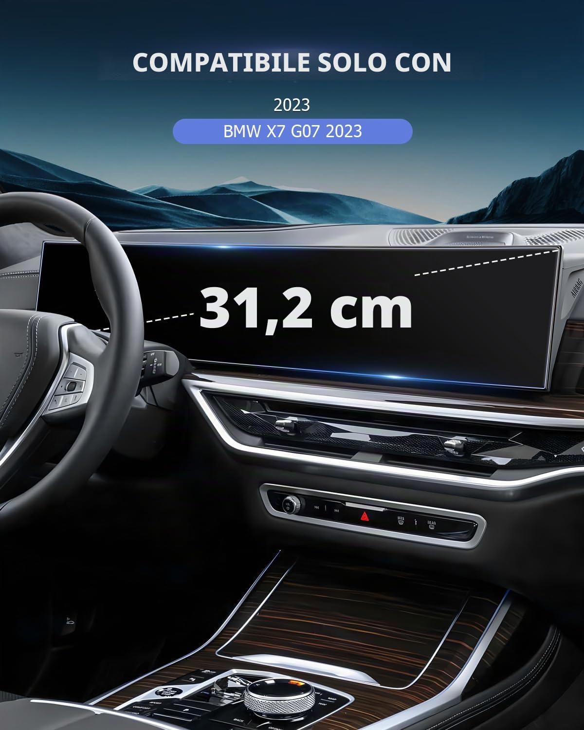 LUWU Compatibile con BMW X5 G05 X6 G06 X7 XM i3 i4 i5 i7 iX 2022 2023 2024 Navigation Pellicola Protettiva Schermo 12,3 Pollici Vetro Tempered Pellicola Protettiva 9H Antigraffio X5 X6 X7 Accessori