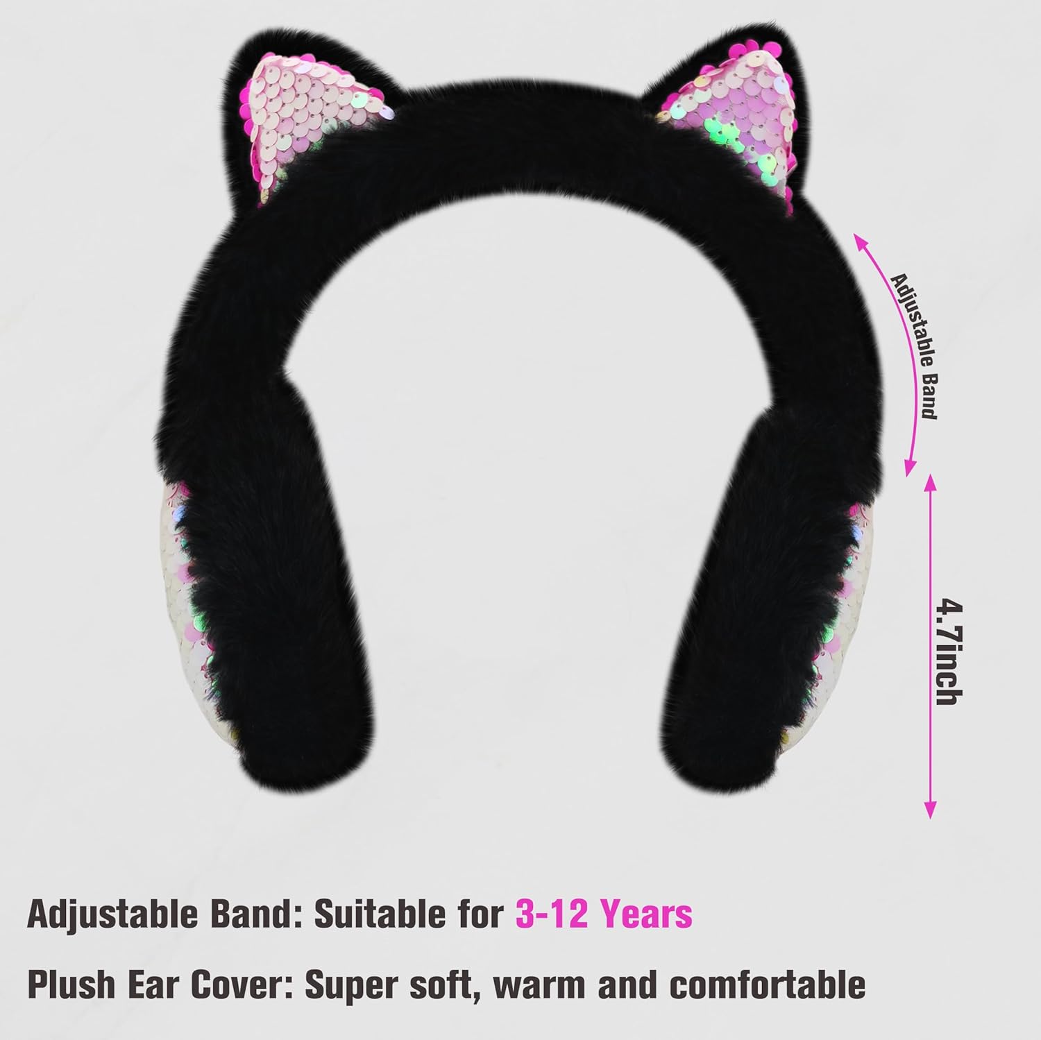 Mei MACLEOD Girls Earmuffs Knit Winter Ear Muffs Gloves Set for Kids Boys Cold Weather Ear Warmer - Image 4
