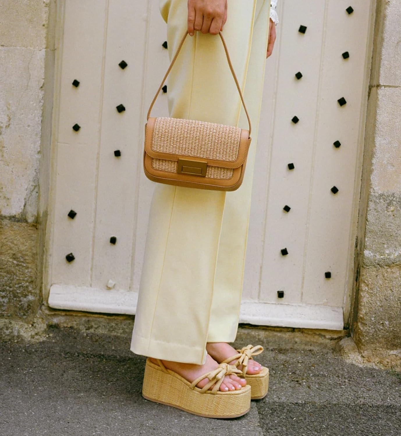 Raffia Platform Sandals for Women Espadrille Wedges Comfortable Summer Beach Slingback Sandals Bow Ankle Strappy Woven Straw Sandals - Image 3