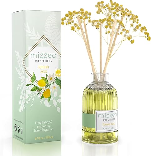 Miniatura 11 de MIZZEO Juego de difusor de junco, 6.76 onzas líquidas, altamente perfumado, difusor de aceite esencial para el hogar, difusor de flores de junco,