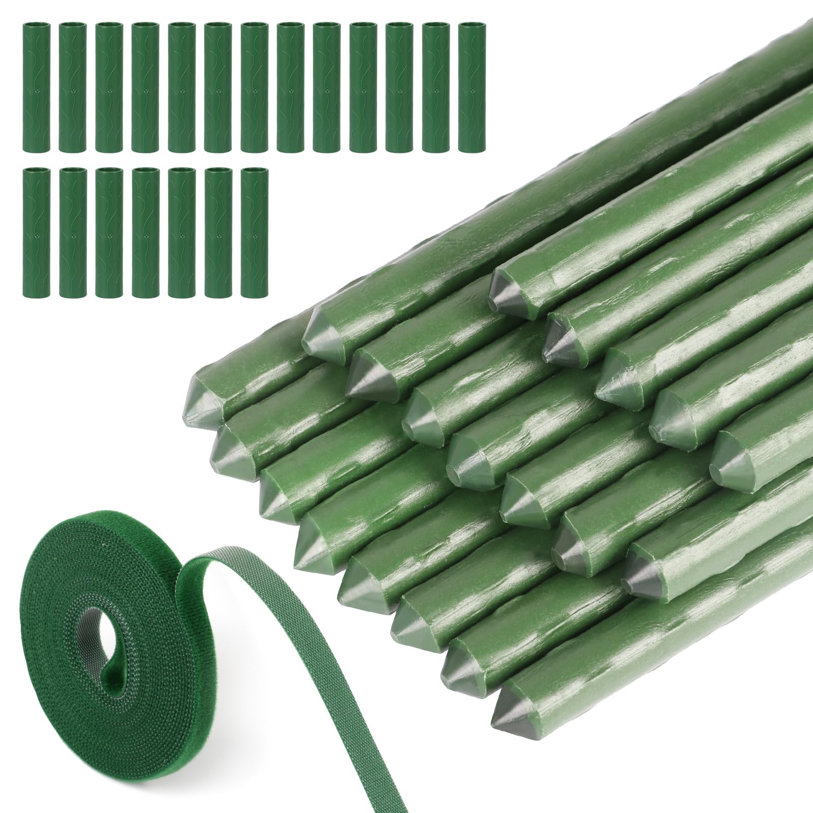 Tuteurs pour plantes de jardin durables en acier gainé vert kit de maintien