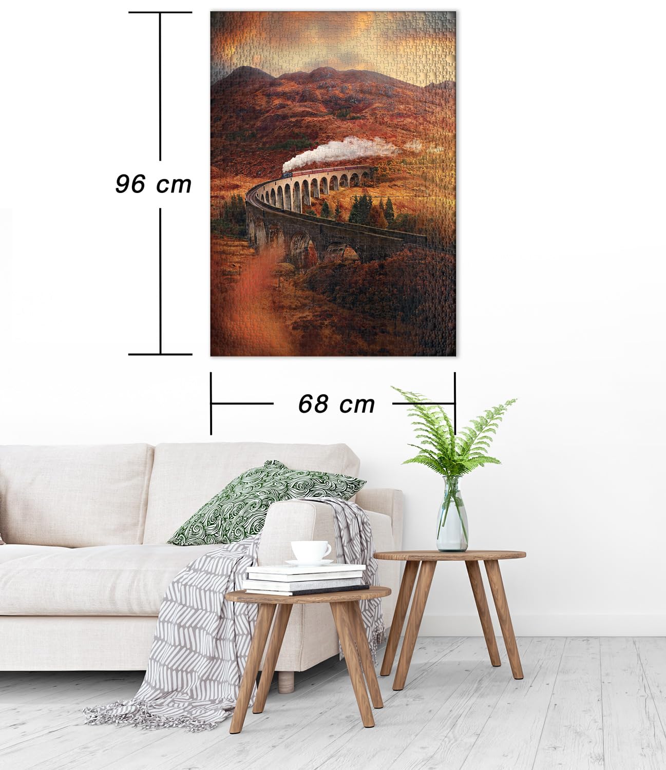 Ulmer Puzzleschmiede - Puzzle « Viaduc de Glenfinnan » - Puzzle pittoresque de 2000 pièces d'Écosse - Le viaduc ferroviaire dans les Highlands d'Écosse - Le célèbre motif du film