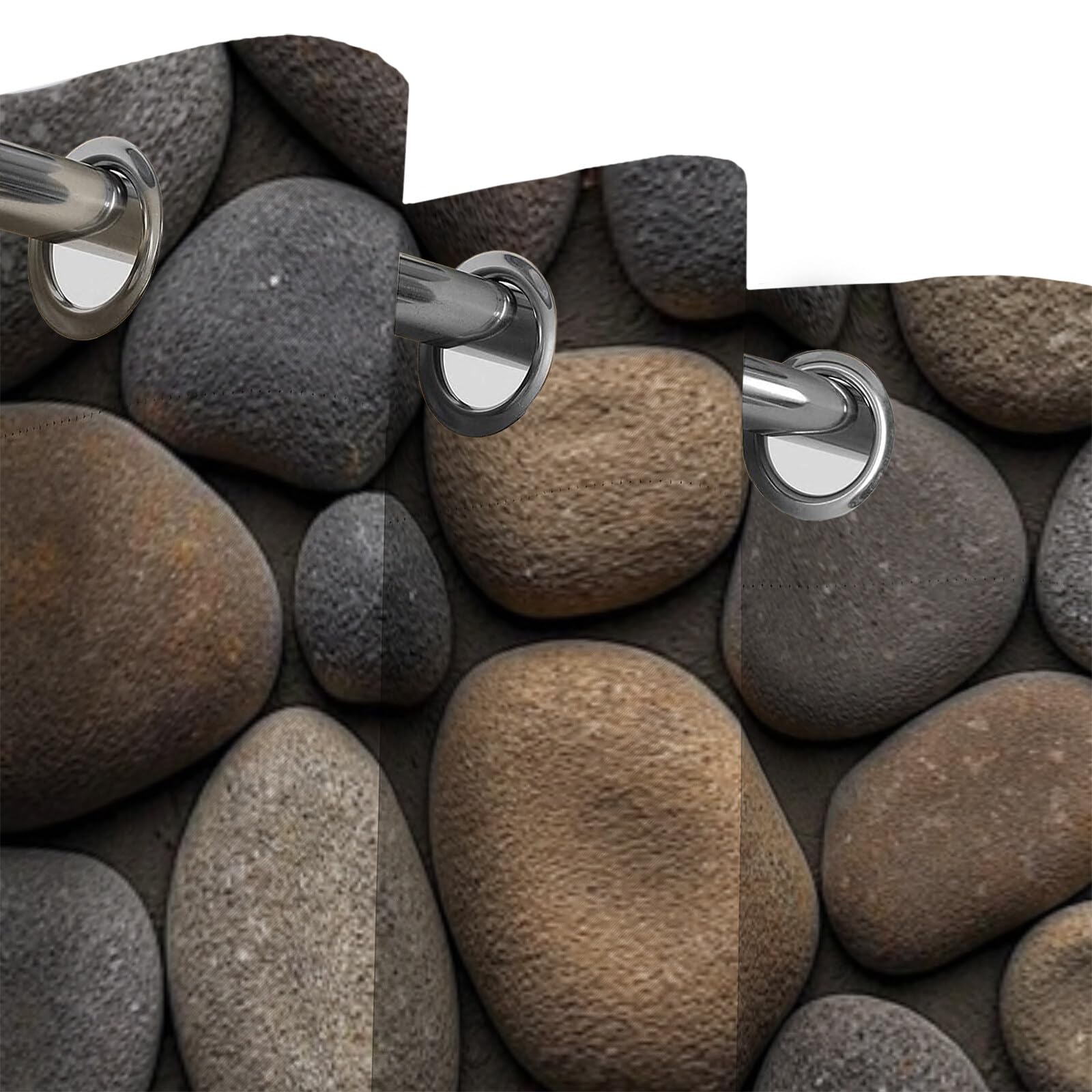 Tende Oscuranti Muro Di Roccia,Con Occhielli Tenda Isolante Stampata Texture Naturale 140X245Cm(L X A) (2 Pannelli) Per Soggiorno Camera Da Letto Grigio Marrone Per Interna