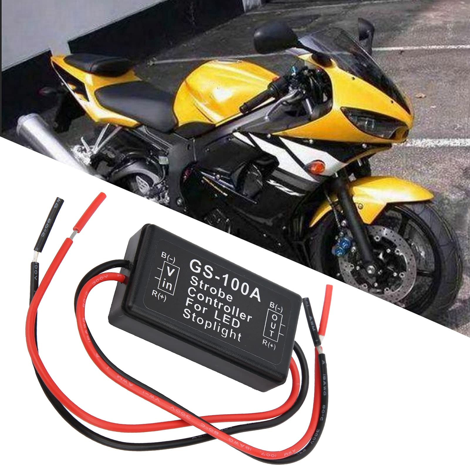Sterownik Stroboskopu Światła Hamowania Plastikowy Moduł Sterowania Lampą Błyskową LED GS-100A 12-24VDC
