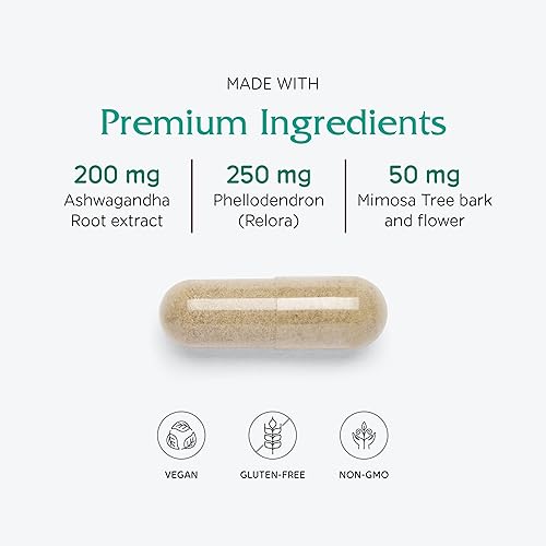 Miniatura 4 de Vitanica Alivio del cortisol, suplemento de control de cortisol, vegano, 60 cápsulas (alivio del cortisol) formulado por el Dr