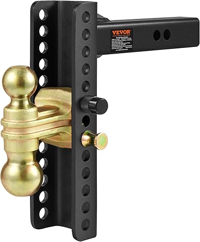 Miniatura 11 de VEVOR Enganche de remolque ajustable, caída de 10 pulgadas y montaje de bola de enganche de elevación de 8.5 pulgadas con receptor de 2 pulgadas,