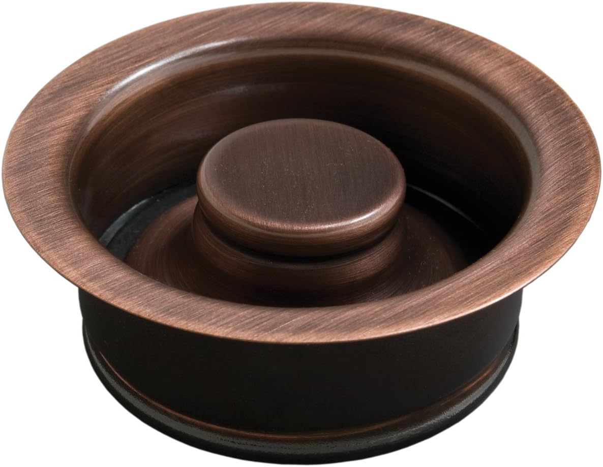 Sinkology TDD35-AC Kitchen Sink Solid Brass ISE Disposal Flange Drain with Stopper in Antique Copper