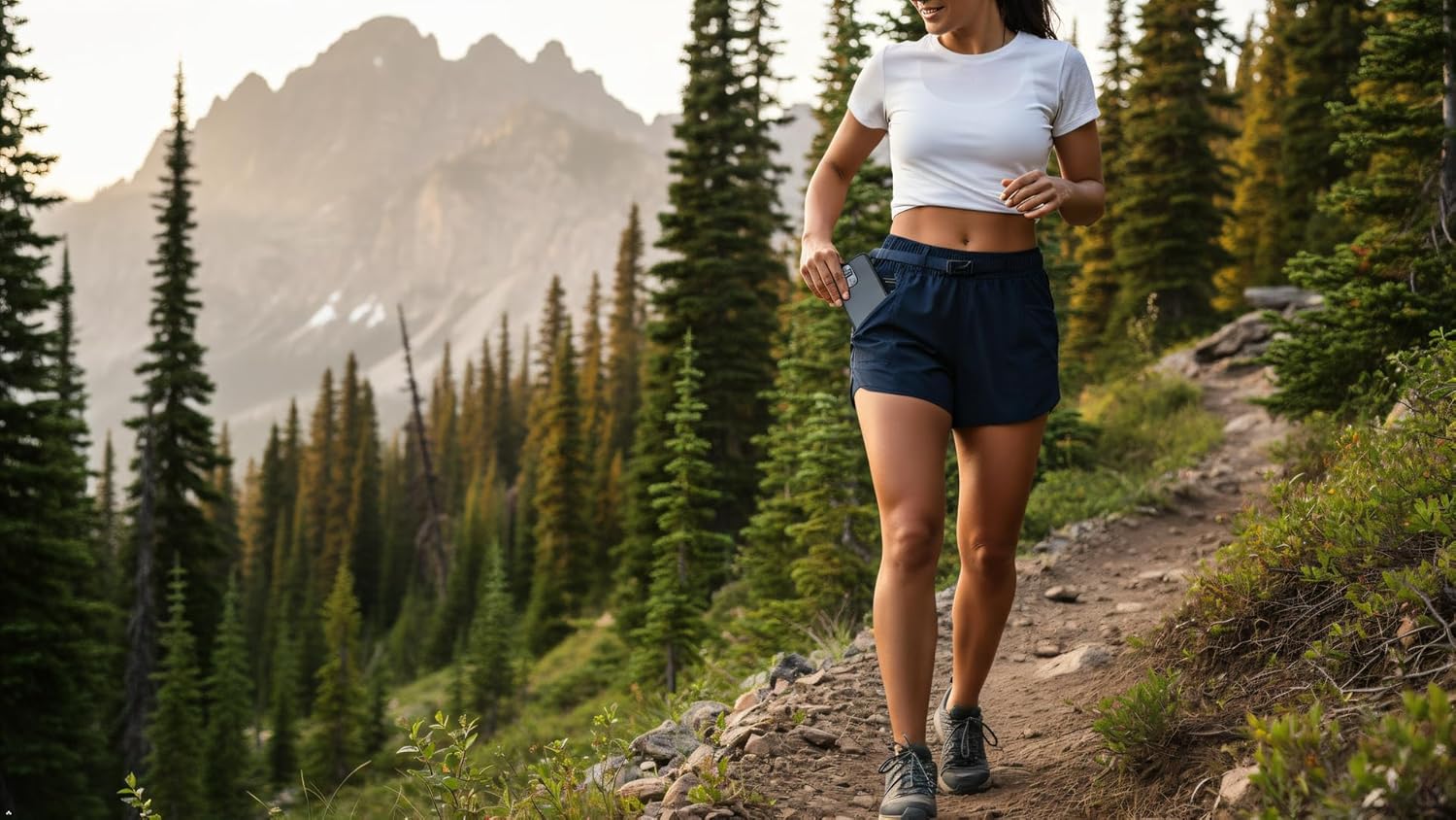 Running Shorts for Women with Liner Athletic Sport Pants Lightweight Gym Workout Shorts with Pockets - Image 7