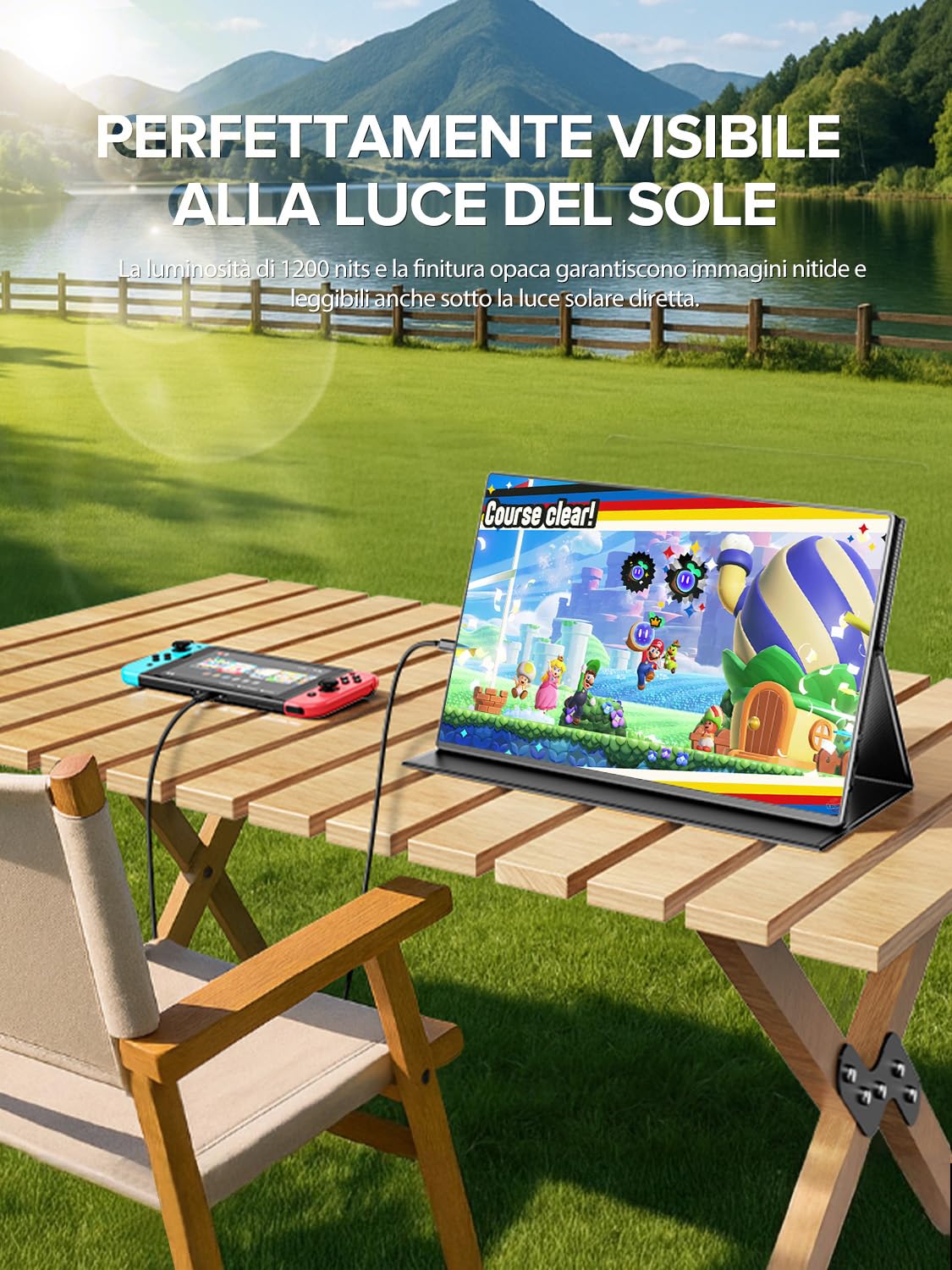 UPERFECT Portable Monitor 4K 16" | 1200 Nits Laptop Monitor | 3840 * 2400 UHD | 1MS FreeSync 2000:1 Contrast | USB-C & HDMI | VESA & Smart Case | Travel Screen for Computer, Mini PC, Game Consoles