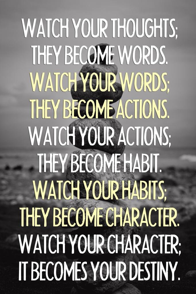 Laminated Watch Your Thoughts Inspirational Poster Buddha Quotes Motivational Posters Gratitude Positivity Dry Erase Wall Art 24x36