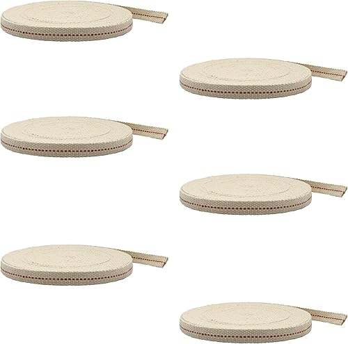 Light of Mine - Mecha plana 100% algodón, 12 pulgada y 33 pies, paquete de 6 para aceite de parafina, faroles a base de queroseno y lámparas de