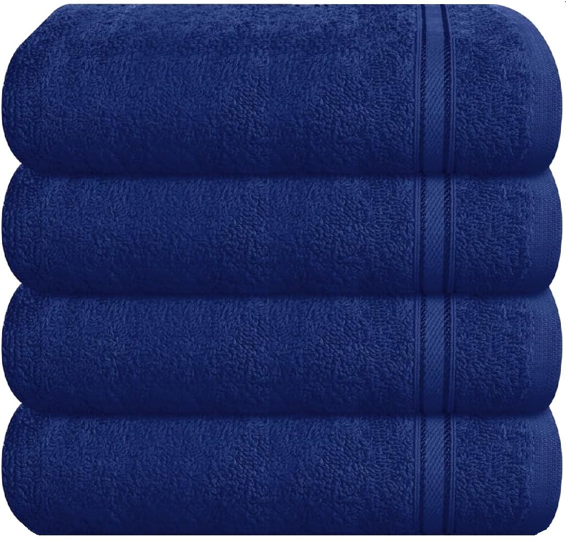WovenWonder 4 Pack Luxury Face Cloth Towels 100% Egyptian Cotton 800-GSM Extra Soft Washcloth Sets Highly Absorbent Flannels (Blue)