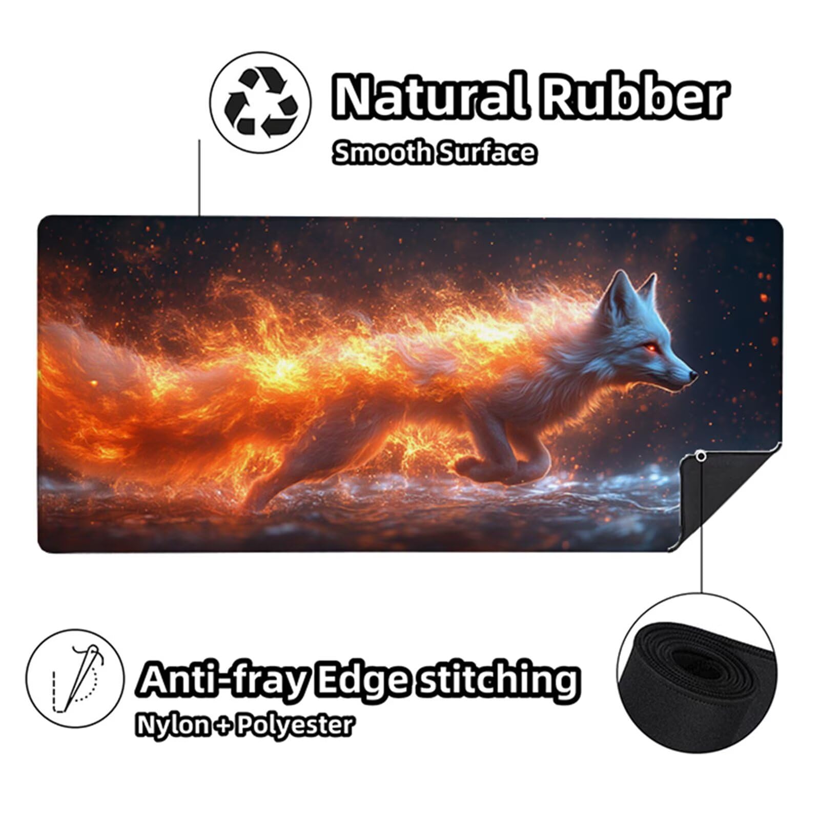 Podkładka pod mysz Biurko Czerwona Podkładka Pod Mysz XXL 1600x800x3mm, Podkładka Pod Myszkę Gamingową Lis, Poprawia Dokładność I Prędkość, Wodoodporna Mata Na Biurko Dla Graczy Akcesoria Do Komputera
