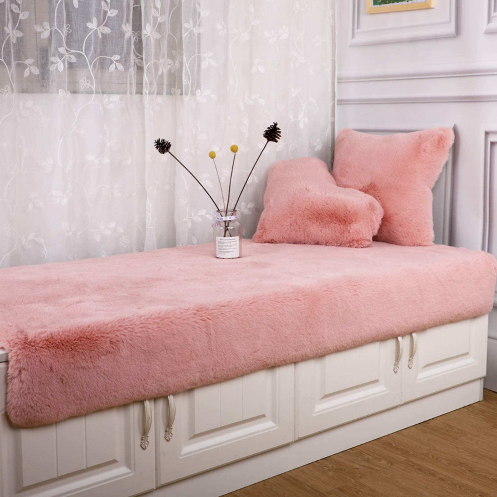 Tapis épais à poils longs en fausse fourrure de lapin pour salle de jeux, chambre à coucher et salon Violet 80 x 160 cm / 31x63in