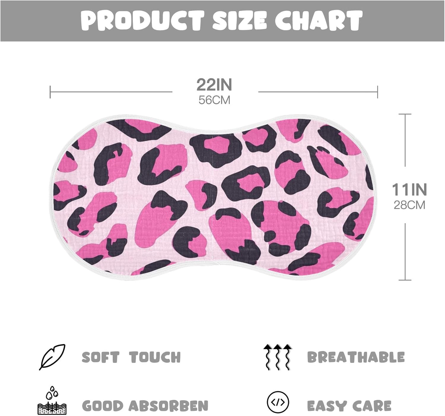 Leopard Prints Animals Pinks Burp Cloths Baby Boys Girls Absorbent Soft Cotton Burping Cloths Rags 4 Pack