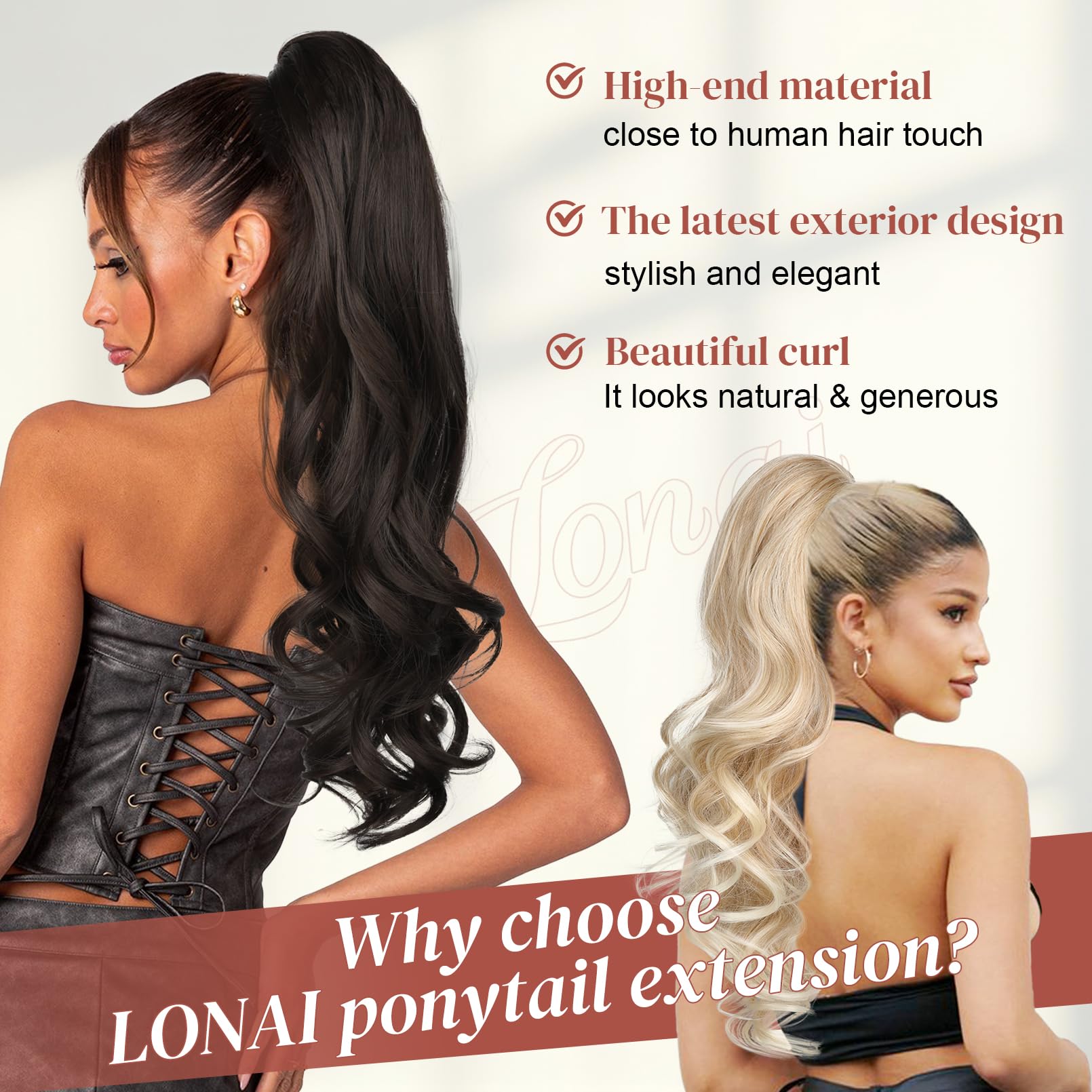 24 Inch Curly Wavy Ponytail Extension Claw Clip Hairpiece for Women Amazon.com : REECHO Ponytail Extension, 24 main image 2