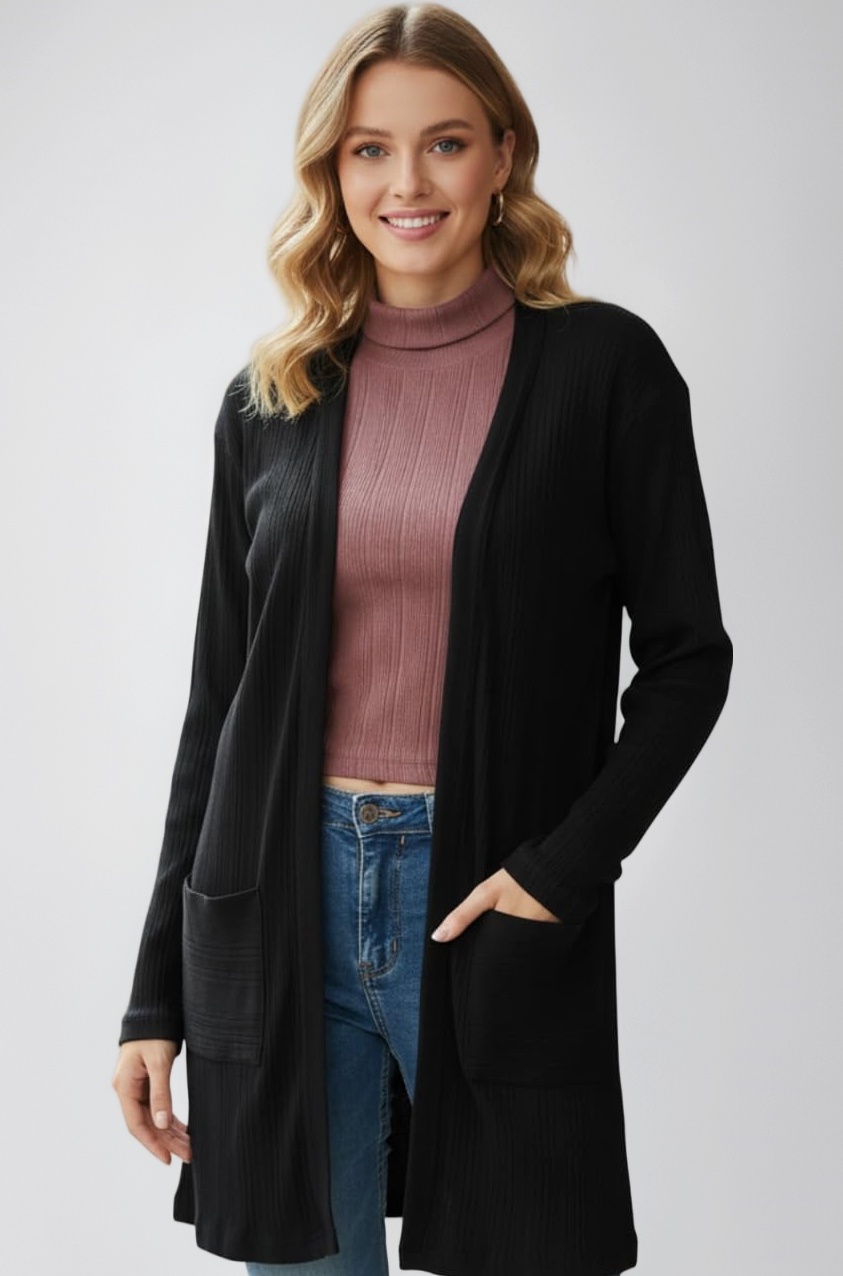 Cotton Front Open Shrug for Women | Long Shrug for Women | Casual Wear, Solid Full Sleeves Shrug