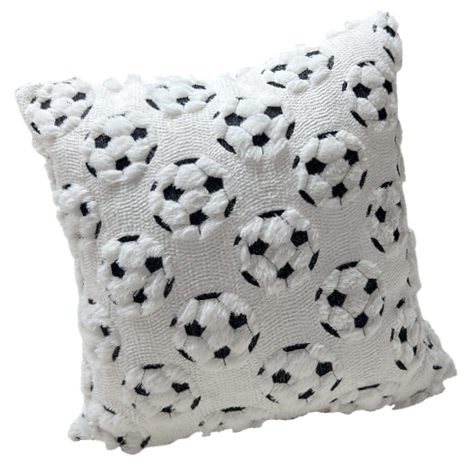 Shntig Customizable Soccer Design Throw Pillow Cover Machine Washable and Fade Resistant for Fan Gifts Quilted Football Pillow Cover