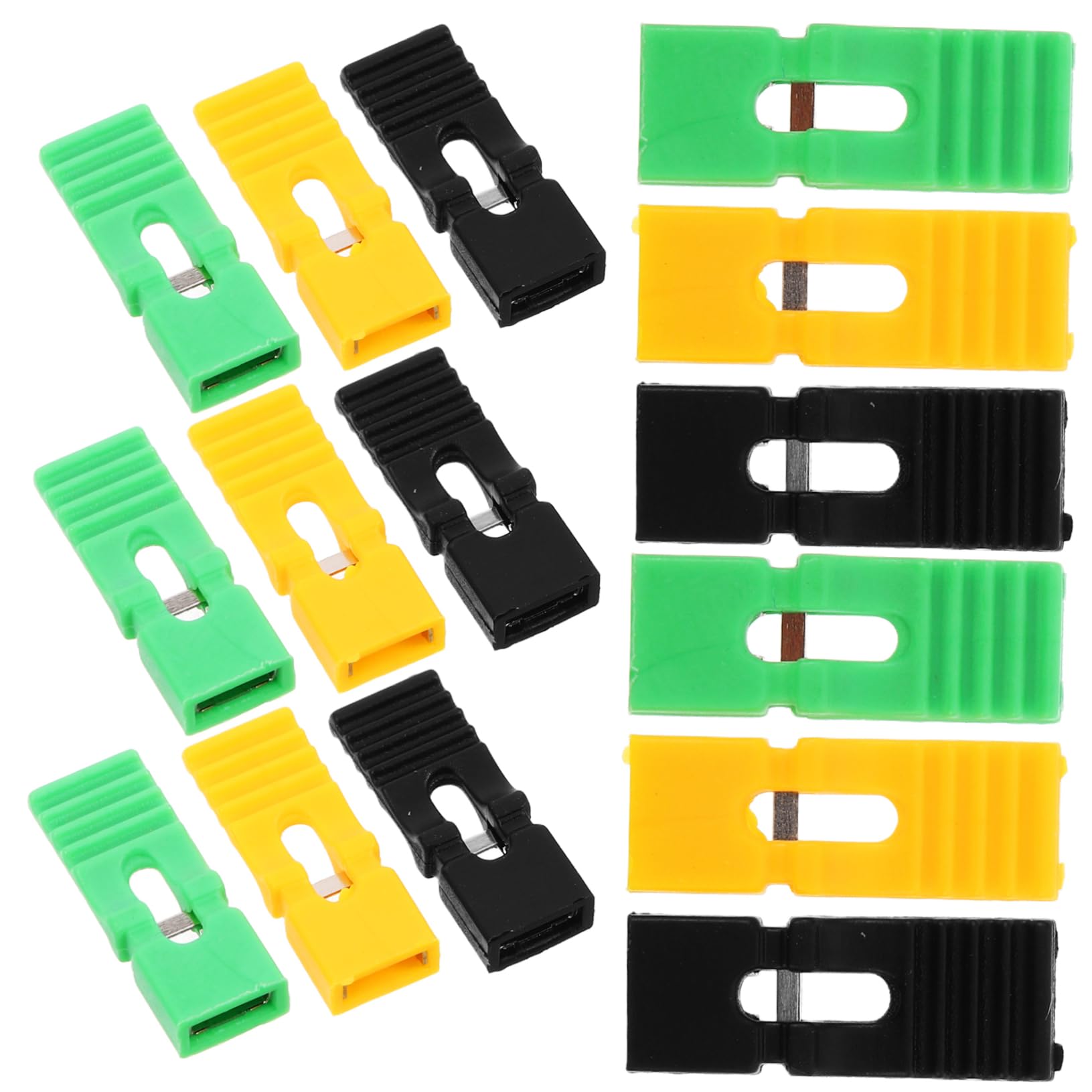 iplusmile Cappucci per Ponticello per Connessioni Sicure da 2,54mm in Plastica 60 Pezzi e Colore Casuale Nero, Giallo e Verde, Design Aperto e Chiuso e Risparmio Spazio in Hard Drive