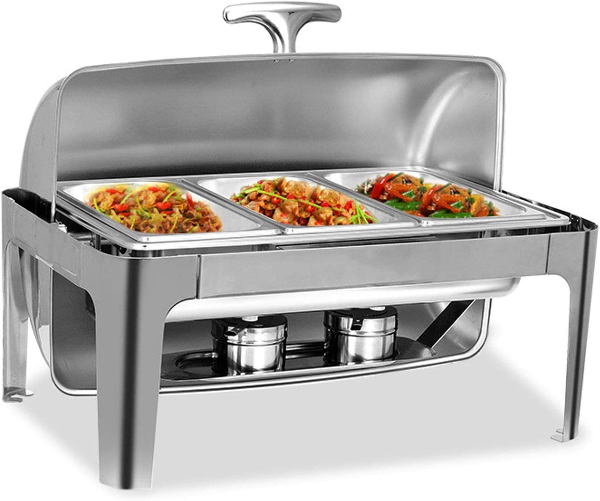 Chauffe-plats chafing dish en inox 9L avec Rolltop
