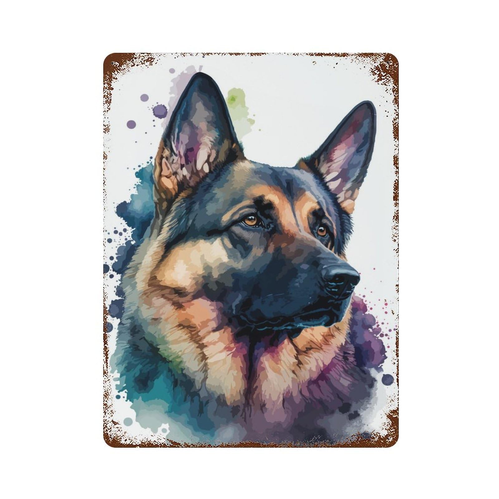 German Shepherd Vintage Rust Metal Sign 15.7"x11.8", for Basement, Hobby Room And Garage Decor, Farmhouse Wall Decor