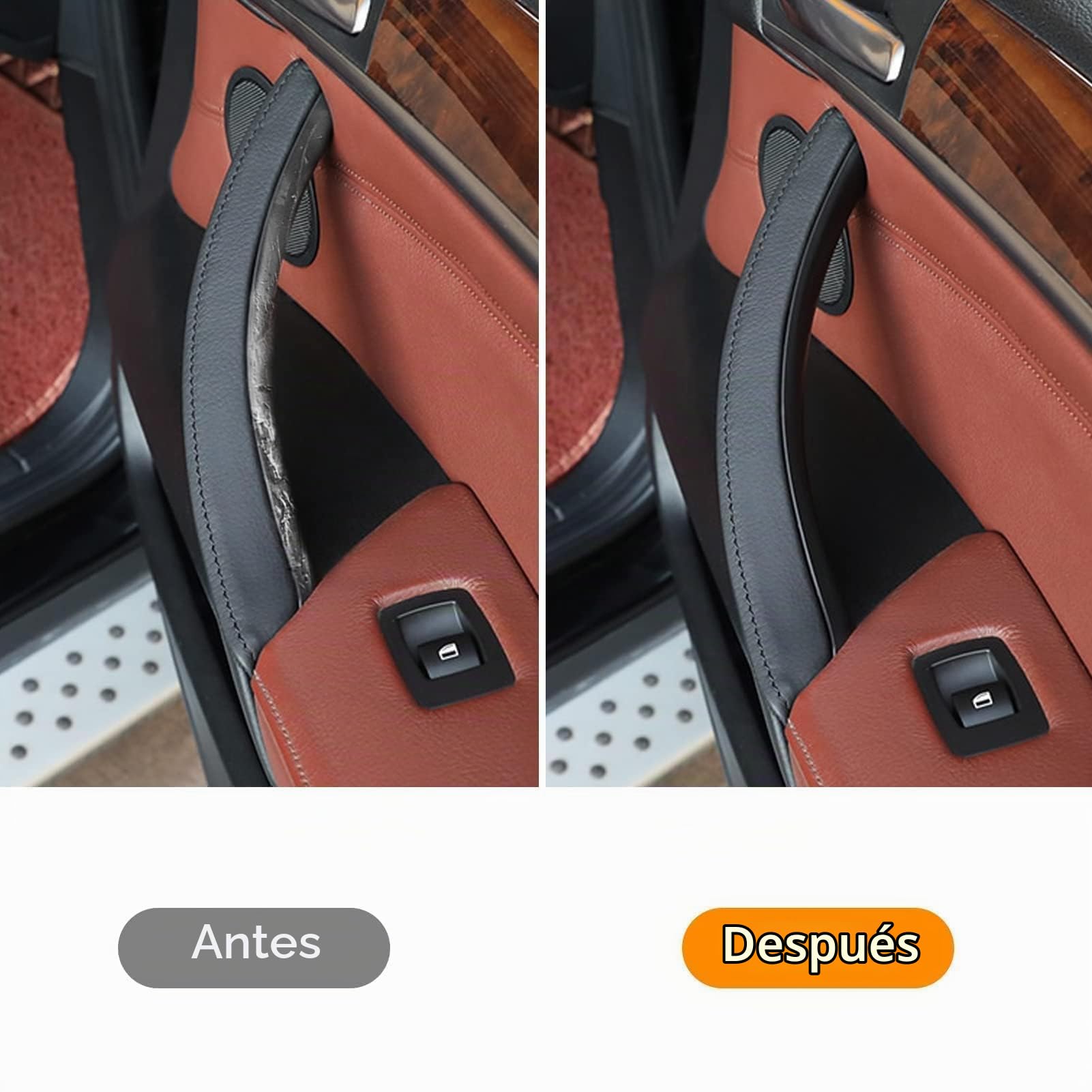 TTCR-II 3PCS Manija Compatible con X5 E70 2008-2013,X6 E71/E72 2008-2014 | Tirador Interior Puerta Delantera Derecha X5 E70 Manija Interior Puerta Trasera Izquierda y Derecha X6 E71/E72-Negro