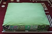 Vista 7 de CRAFT KALA Craft Kala - Funda de puf tradicional con diseño bordado indio, diseño de retazos, estilo otomano, para sala de estar