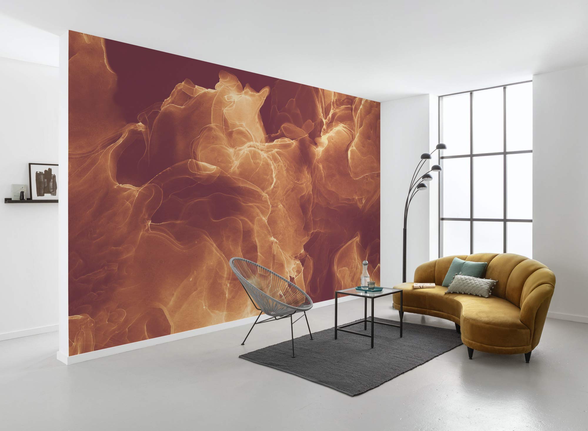 Papel pintado de fuego y llamas Komar WTD Evoke para crear un ambiente cálido en tu dormitorio