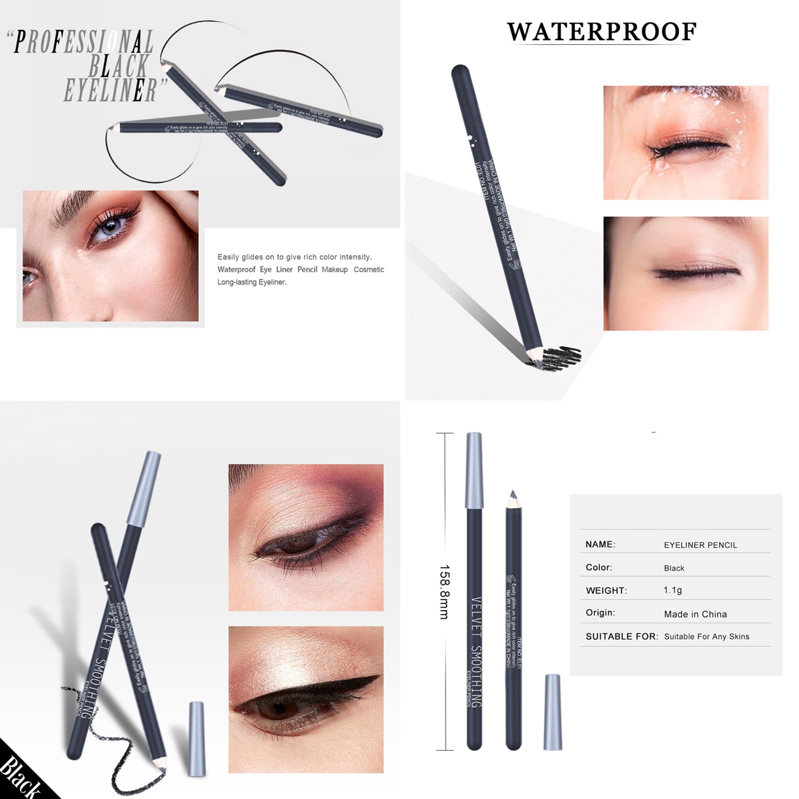 WishesMar 40 Colors Eyeshadow Palette with Eyeliner Pencil Eyebrow Pencil and Mascara All-In-One Eyes Make-up Set Beauty Cosmetic for Essential Starter - Image 4