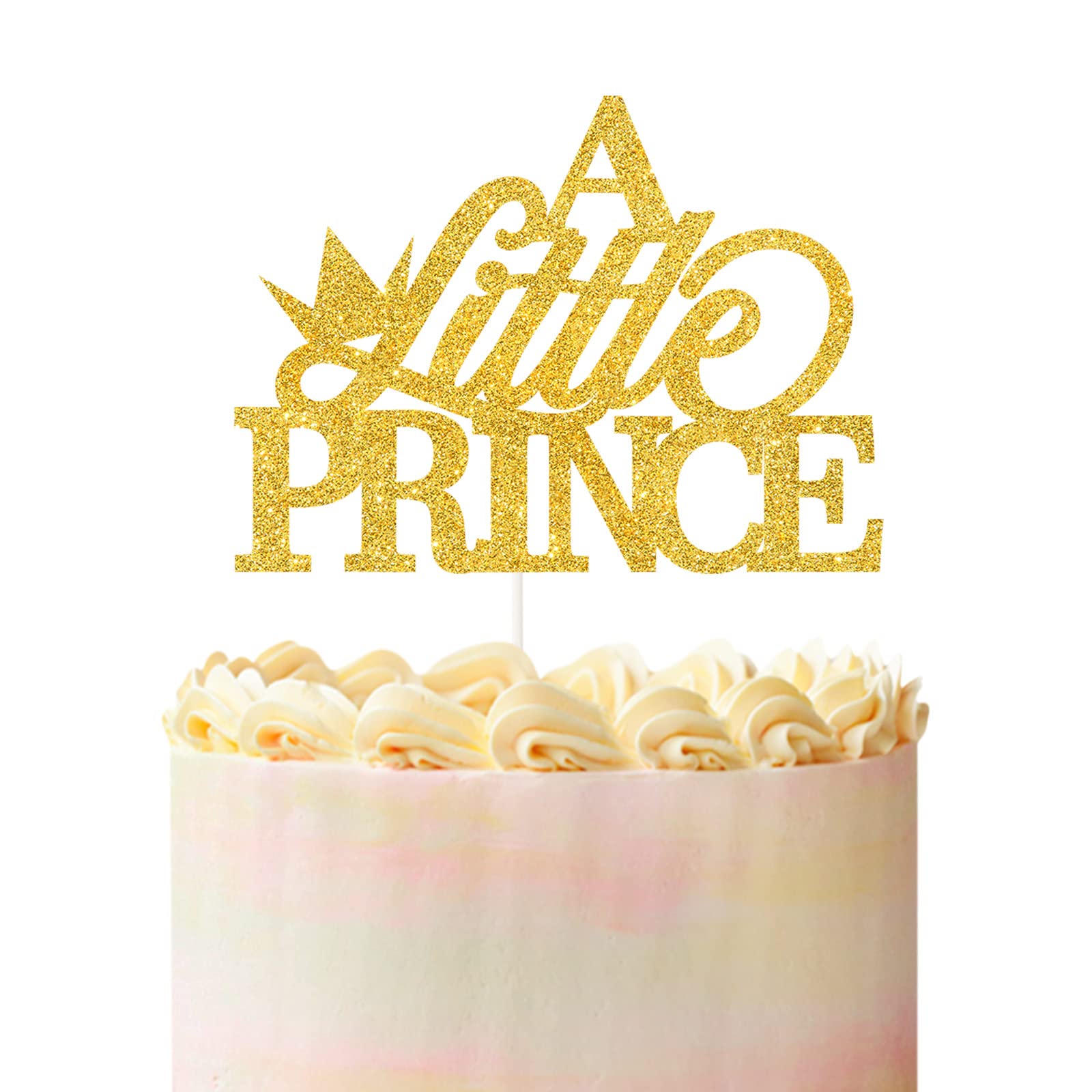 Photo 1 of 4 pack A Little Prince Cake Topper,Baby Shower Baby Boy First Birthday Little Boss Gender Reveal Party DecorationsPrince