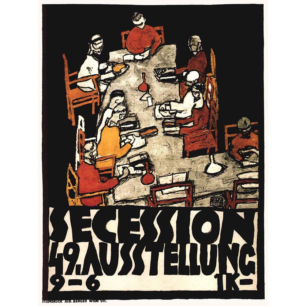 Wee Blue Coo Exhibition Secession Austria Vienna Klimt Vintage Advertising Art Print Poster Wall Decor 12X16 Inch