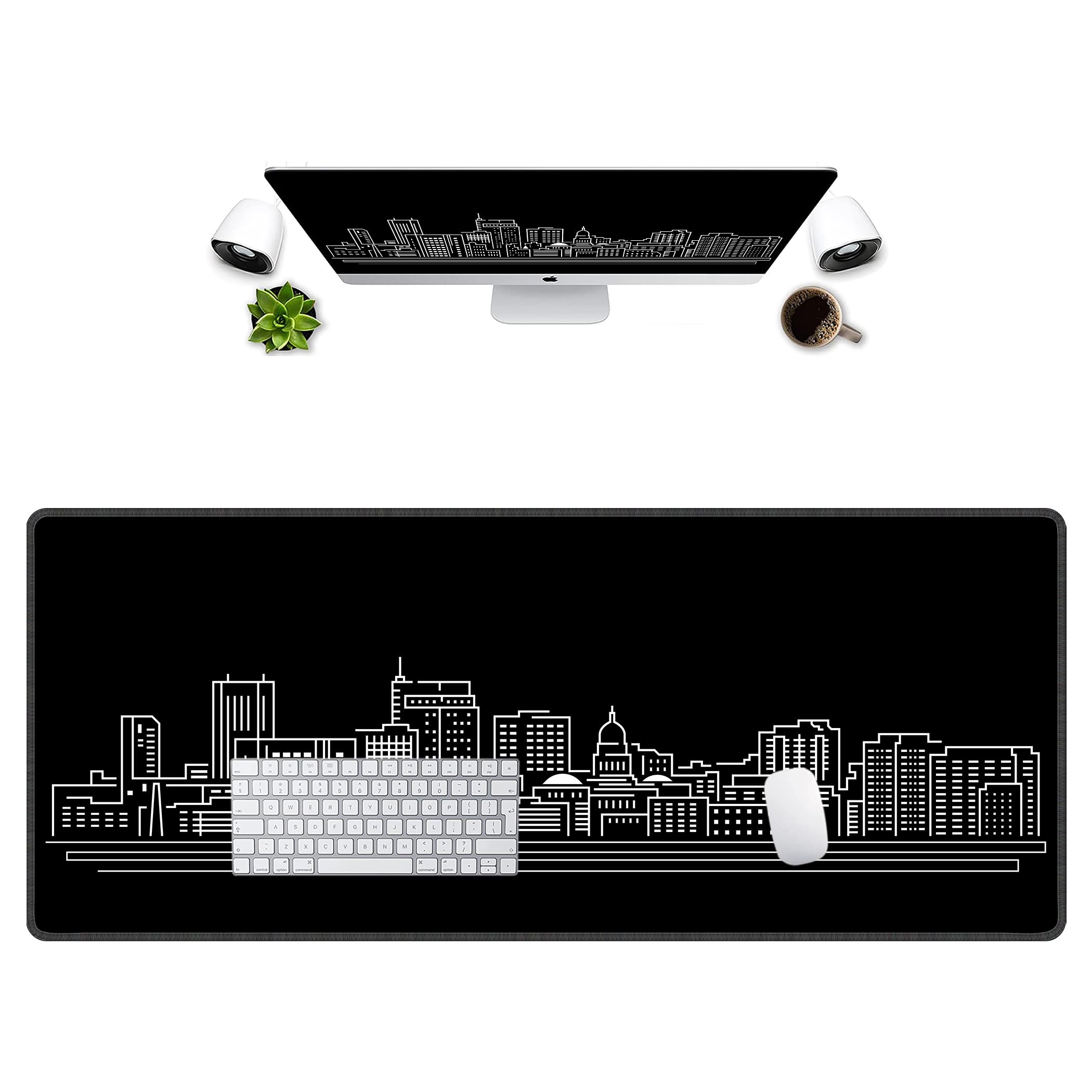 LL-COEUR Alfombrilla de Ratón Grande para Juego Negro 120x50x0,3CM Almohadilla de Escritorio Teclado Ordenador XXL Speed Gaming Mousepad XL