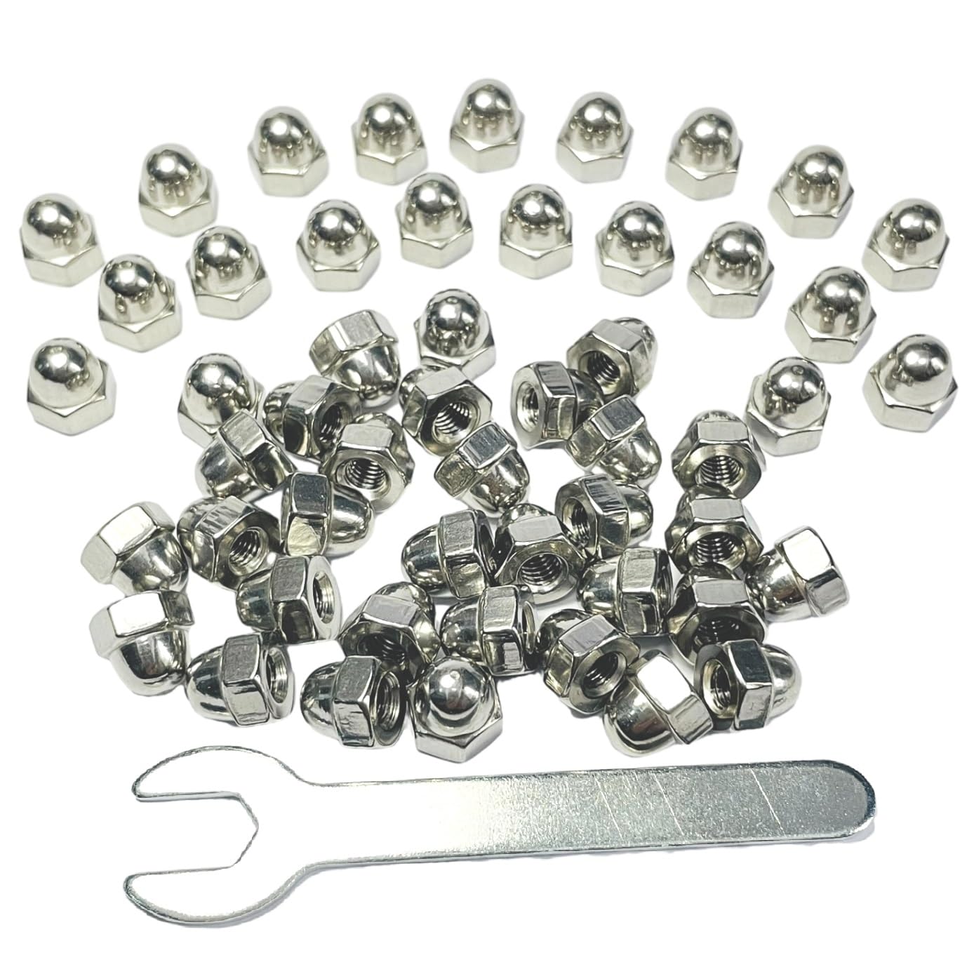 Stainless Steel Acorn Nuts - 50 Pack with Wrench -12