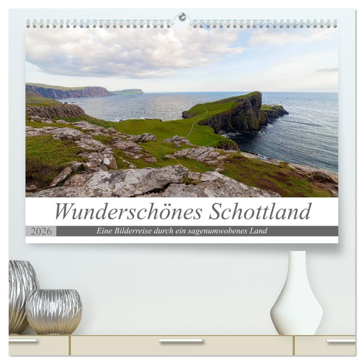 Calendrier Écosse 2026 mural A2 premium avec de superbes photos panoramiques brillantes