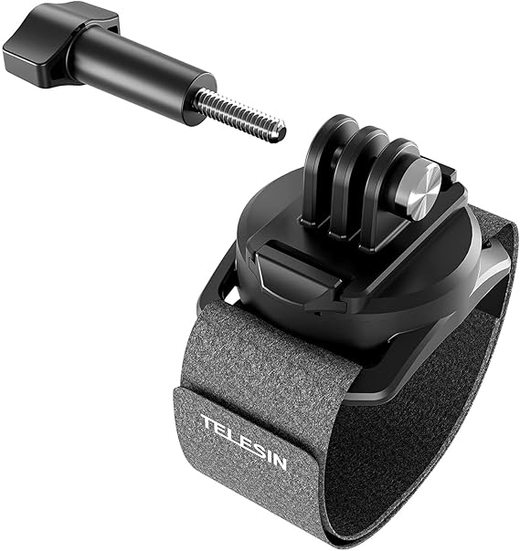 TELESIN Upgraded Wrist Strap, 360 Rotation Arm Plam Ankle Mount Band Holder Cycling Mount for GoPro Max Hero 10 9 8 7 6 5 Insta360 One R X2 INSTA360 X3 Go2 DJI Osmo Action 2 Camera Accessories