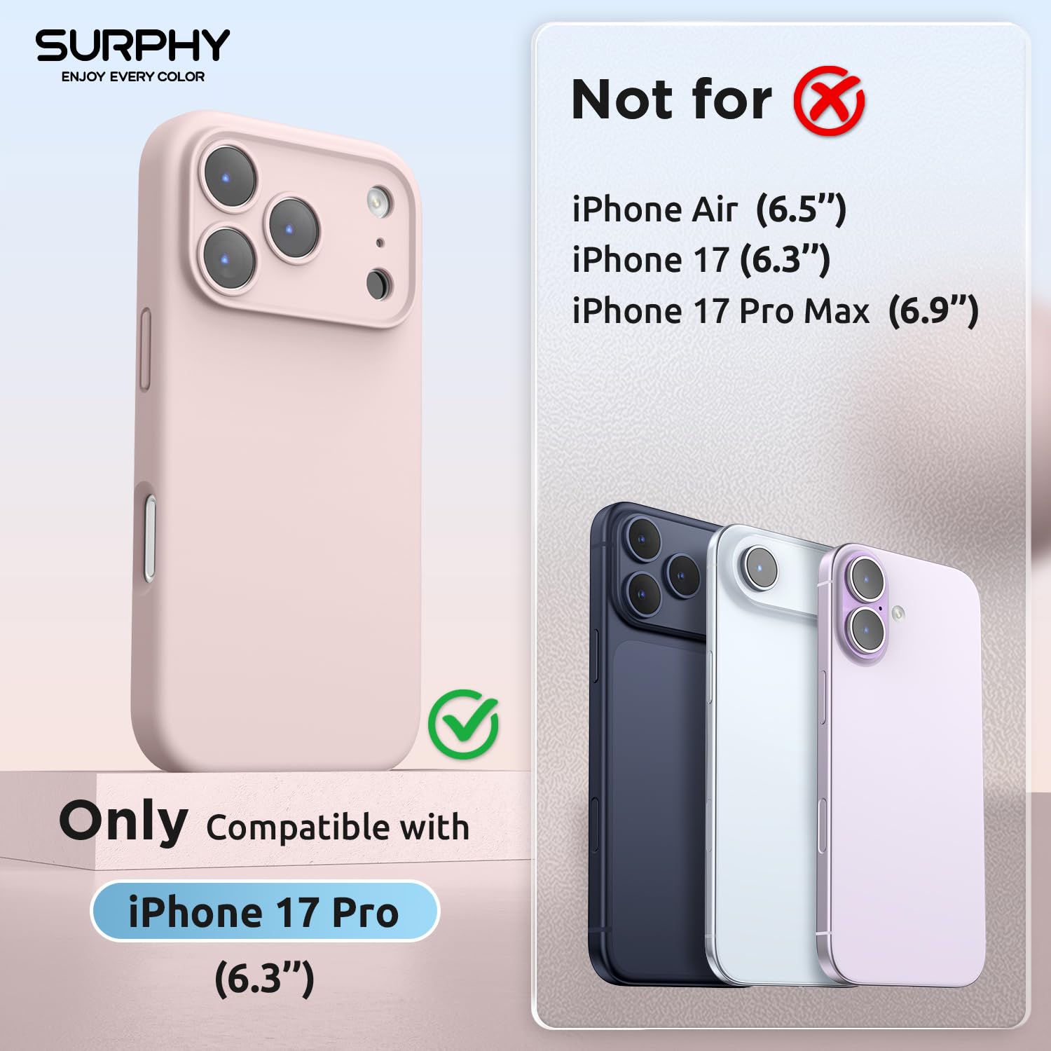 Amazon.co.jp: SURPHY iPhone 17 Pro 用ケース シリコン MagSafe対応