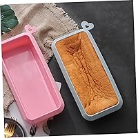 Vista 3 de Rectangular Silicone Cake Mold Non-stick Household Baking Loaf Pan for Toast Bread DIY Cakes Easy Clean Pink